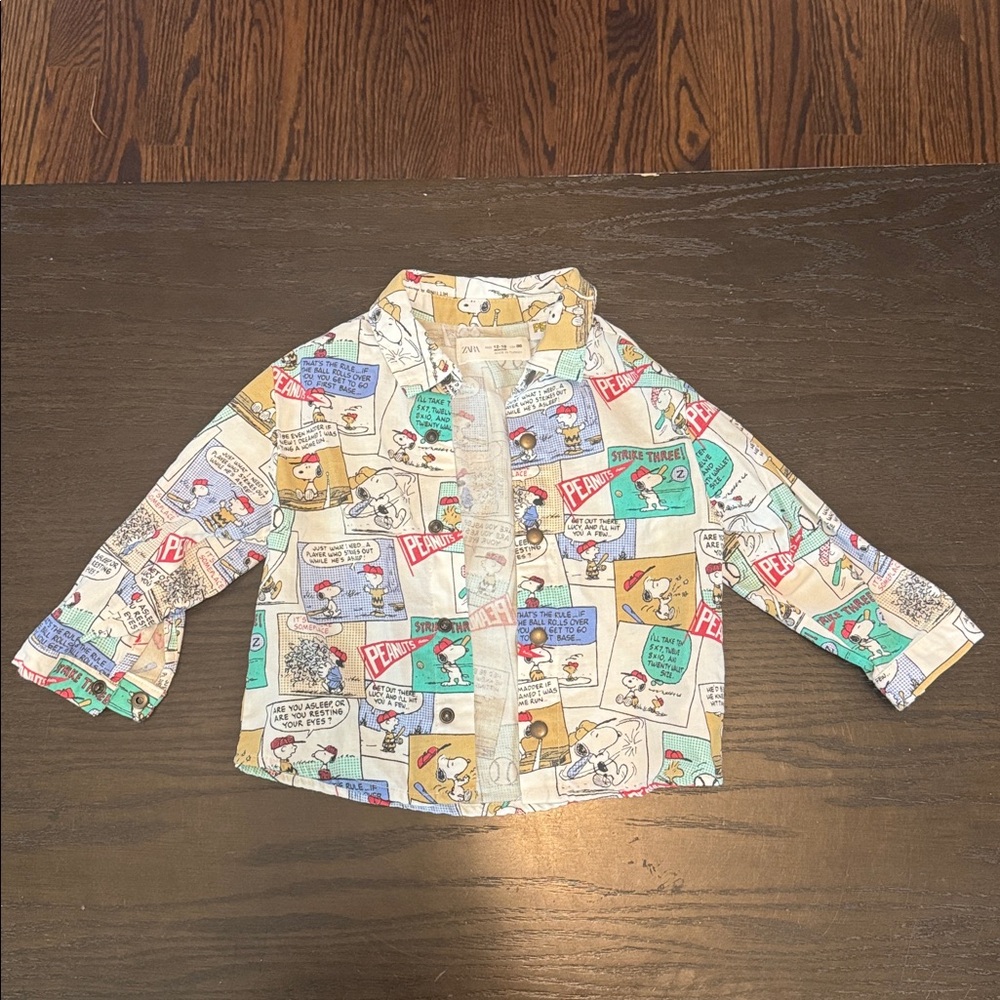 Zara Peanuts Cartoon Print Shirt